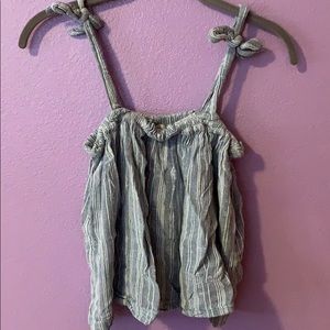 Cute bow tie tank top with blue & white stripes